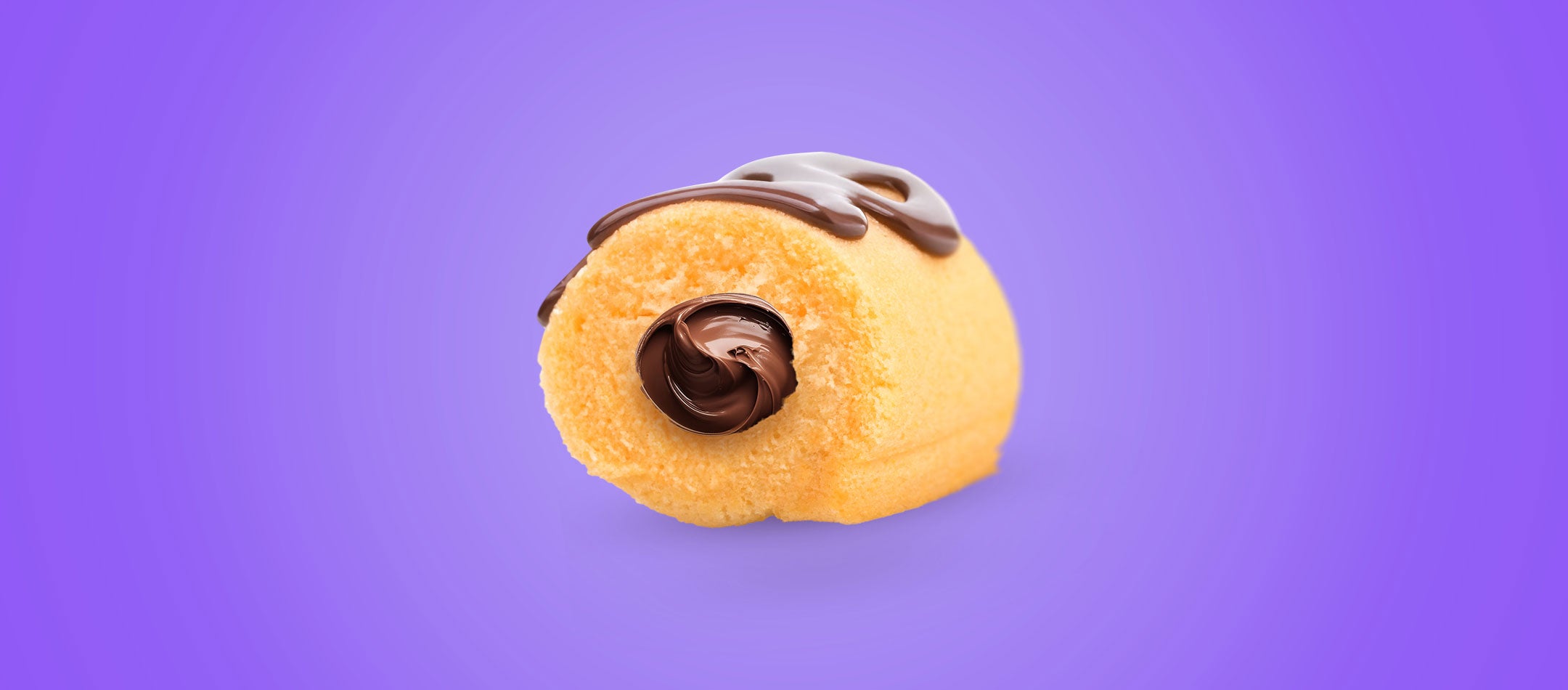 Content of a SNCK Choco Shot bar on a purple background